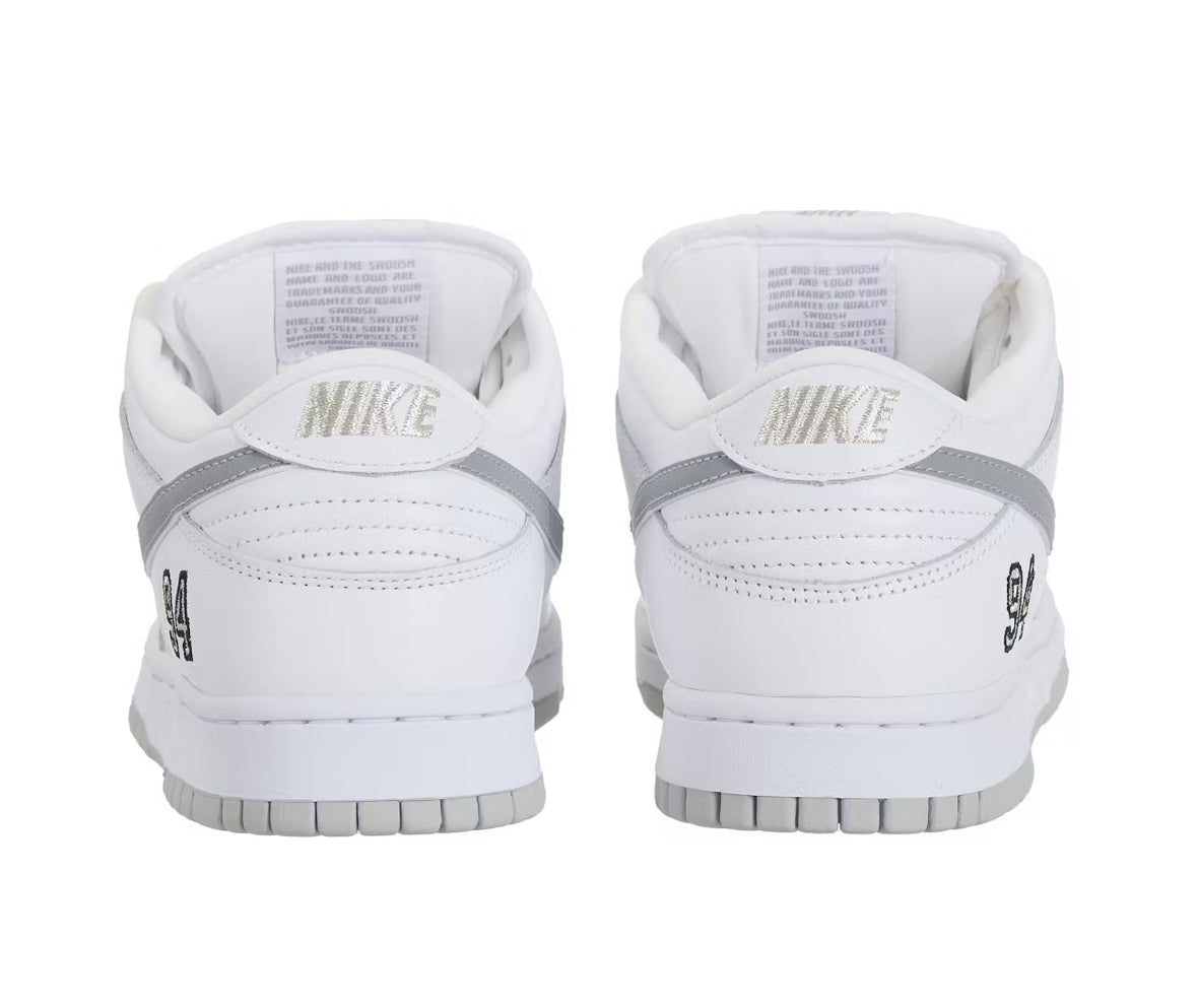 Nike SB dunk low x supreme “94 White Metallic Silver”