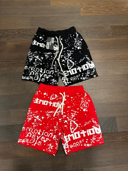 Mixed Emotions Graffiti shorts Red / Black