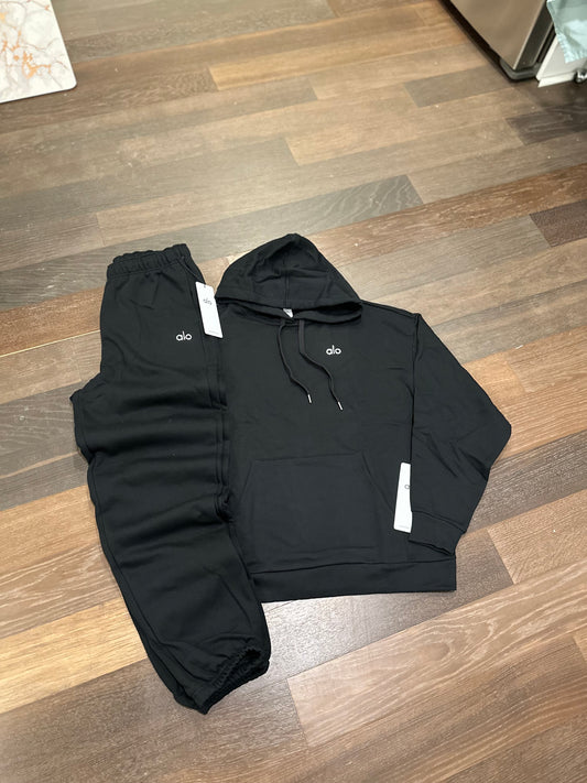 Alo Accolade pullover hoodie / jogger “Black”