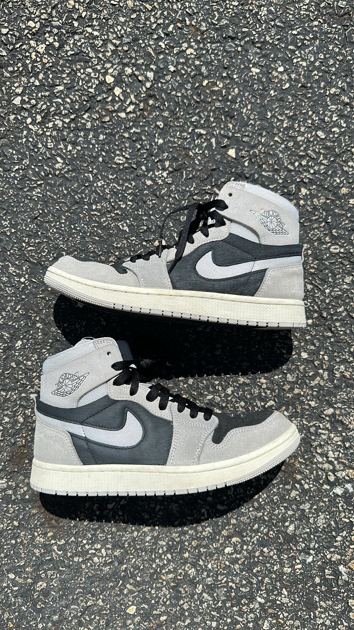 Jordan 1 high zoom air “Light Iron Ore Smoke Grey Black” (women’s)