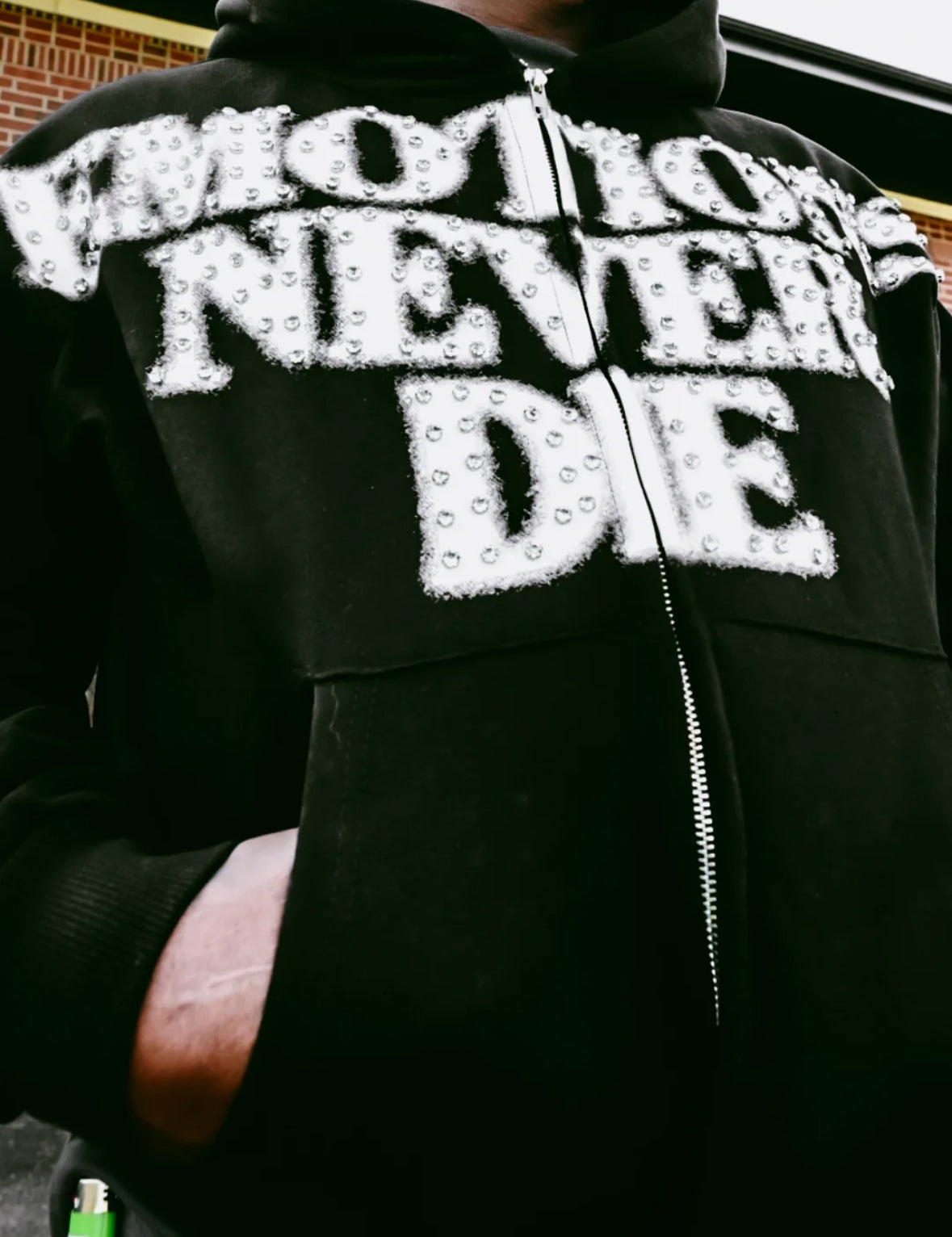 Mixed Emotions zip hoodie  “Emotion Never Die”