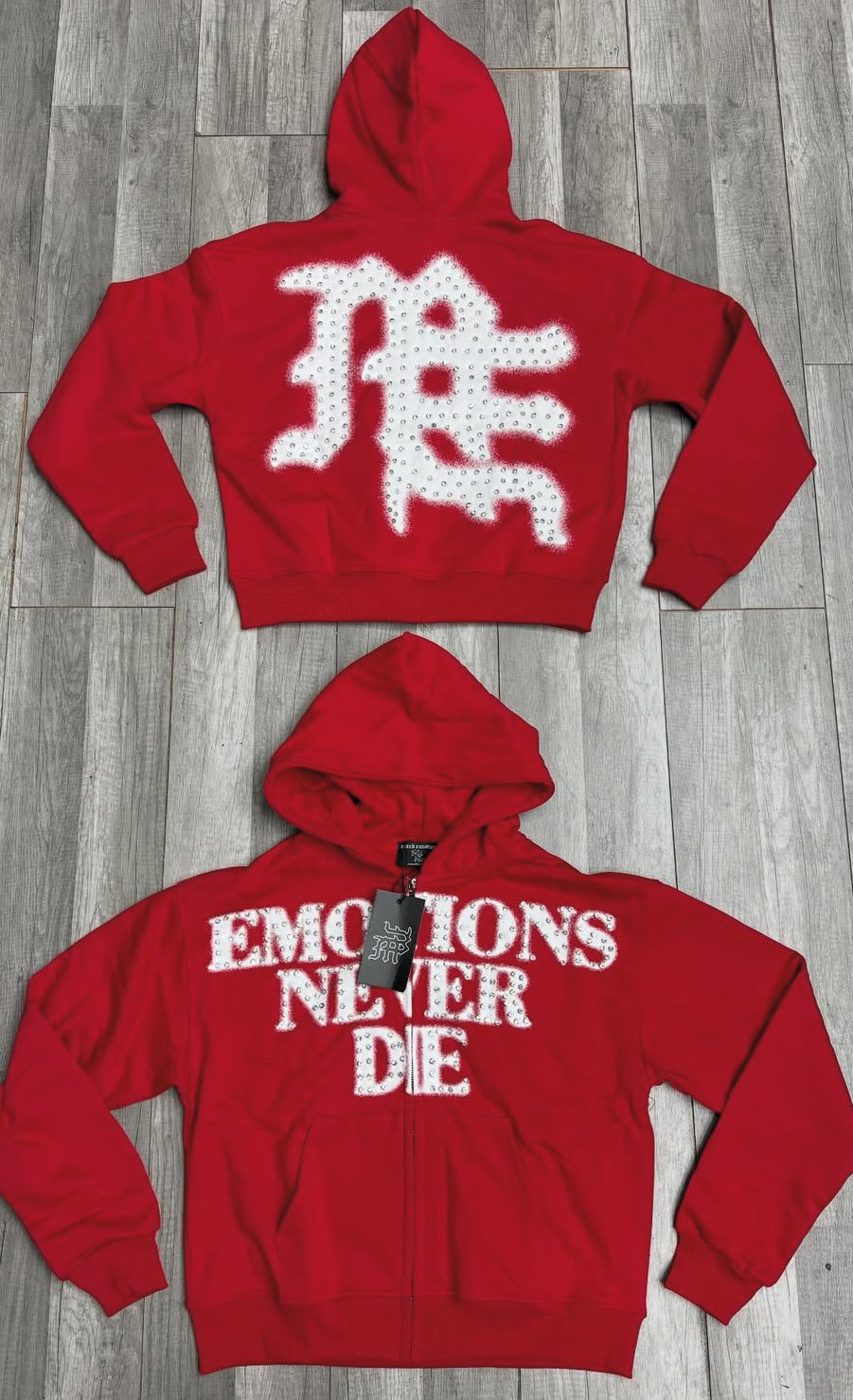Mixed Emotions Zip Up Hoodie “Emotion Never Die”