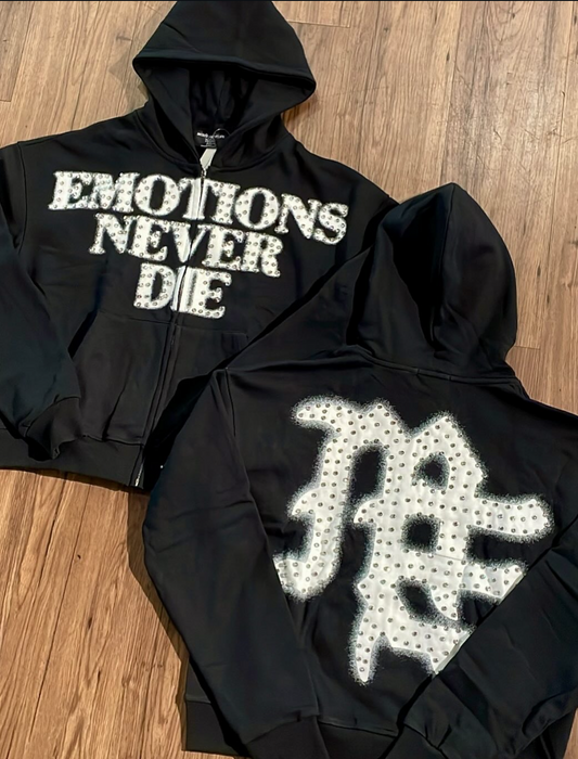 Mixed Emotions zip hoodie  “Emotion Never Die”